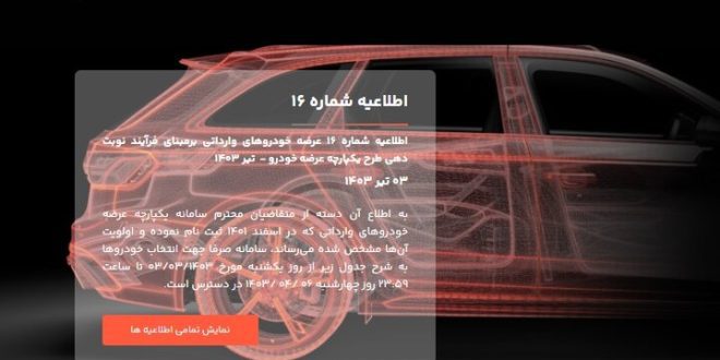 آغاز فروش ۳۱ خودروی وارداتی در سامانه یکپارچه