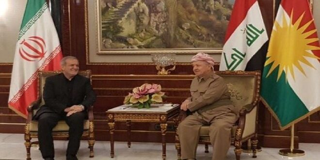 دیدار و گفت‌وگوی پزشکیان و مسعود بارزانی