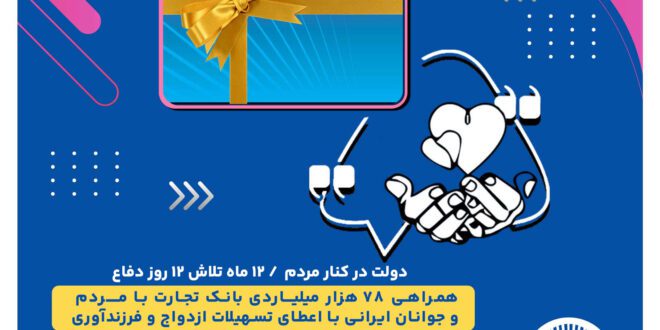 همراهی 78 هزار میلیاردی بانک تجارت با مردم و جوانان ایرانی با اعطای تسهیلات ازدواج و فرزندآوری