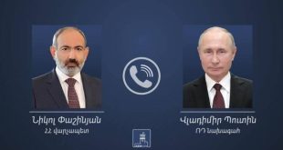 تماس تلفنی پوتین و پاشینیان