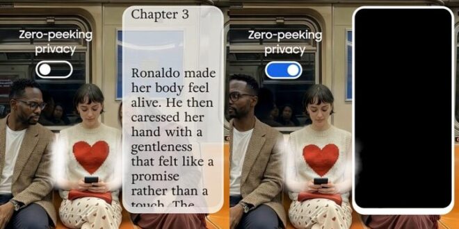 نمایشگر مخصوص گلکسی اس ۲۶ اولترا برای حفظ حریم خصوصی افراد