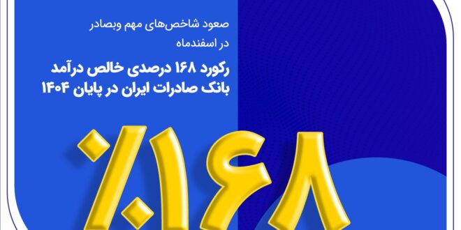 رکورد ۱۶۸ درصدی خالص درآمد بانک صادرات ایران در پایان ۱۴۰۴